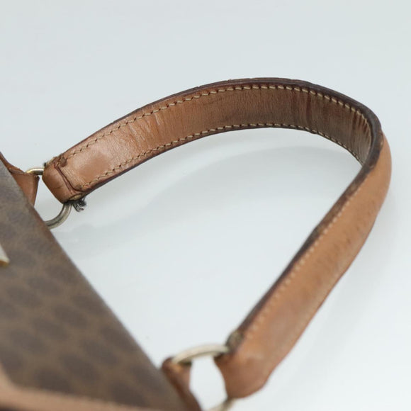 CELINE Macadam Canvas Hand Bag PVC Leather 2way Brown Auth bs21088