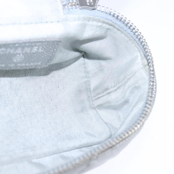 CHANEL Matelasse Hand Bag Caviar Skin 2way Silver CC Auth bs21131