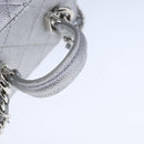 CHANEL Matelasse Hand Bag Caviar Skin 2way Silver CC Auth bs21131-7