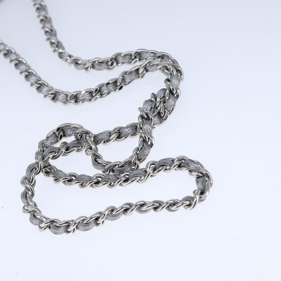 CHANEL Matelasse Hand Bag Caviar Skin 2way Silver CC Auth bs21131