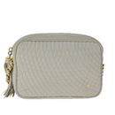 BALLY Chain Quilted Shoulder Bag Leather Beige Gold Auth bs21142-13