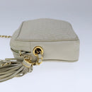BALLY Chain Quilted Shoulder Bag Leather Beige Gold Auth bs21142-3