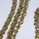 BALLY Chain Quilted Shoulder Bag Leather Beige Gold Auth bs21142-8