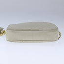 BALLY Chain Quilted Shoulder Bag Leather Beige Gold Auth bs21142-5