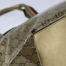 GUCCI GG Crystal Sherry Line Hand Bag Gray Gold Brown 131228 Auth bs21155-15