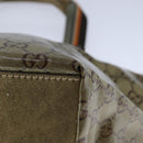 GUCCI GG Crystal Sherry Line Hand Bag Gray Gold Brown 131228 Auth bs21155-16