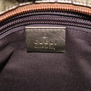 GUCCI GG Crystal Sherry Line Hand Bag Gray Gold Brown 131228 Auth bs21155-18