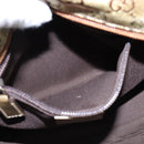 GUCCI GG Crystal Sherry Line Hand Bag Gray Gold Brown 131228 Auth bs21155-11