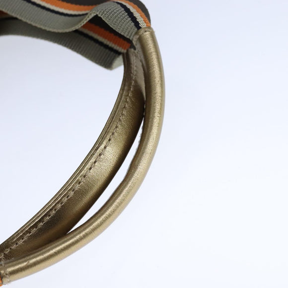 GUCCI GG Crystal Sherry Line Hand Bag Gray Gold Brown 131228 Auth bs21155