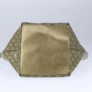 GUCCI GG Crystal Sherry Line Hand Bag Gray Gold Brown 131228 Auth bs21155-5