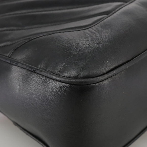 CHANEL V Stitch Hand Bag Leather Black CC Auth bs21163