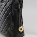 CHANEL V Stitch Hand Bag Leather Black CC Auth bs21163-18