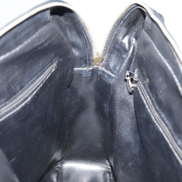 CHANEL V Stitch Hand Bag Leather Black CC Auth bs21163