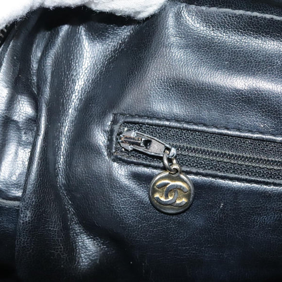 CHANEL V Stitch Hand Bag Leather Black CC Auth bs21163