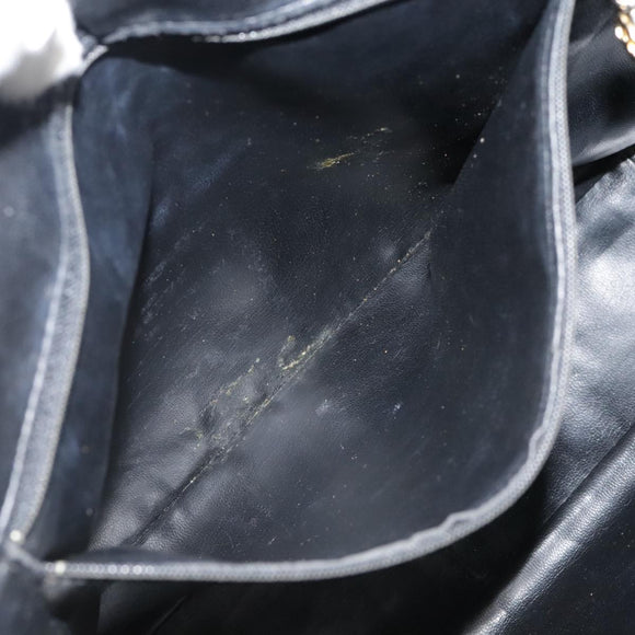 CHANEL V Stitch Hand Bag Leather Black CC Auth bs21163