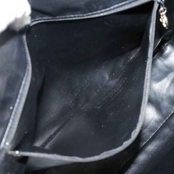 CHANEL V Stitch Hand Bag Leather Black CC Auth bs21163