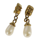 CHANEL Earring metal Gold Tone CC Auth bs21164-1