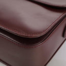 CARTIER Shoulder Bag Leather Red Auth bs21170-18