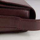 CARTIER Shoulder Bag Leather Red Auth bs21170-11