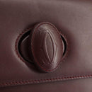 CARTIER Shoulder Bag Leather Red Auth bs21170-21