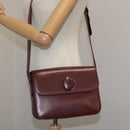 CARTIER Shoulder Bag Leather Red Auth bs21170-29