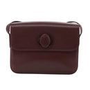 CARTIER Shoulder Bag Leather Red Auth bs21170-13