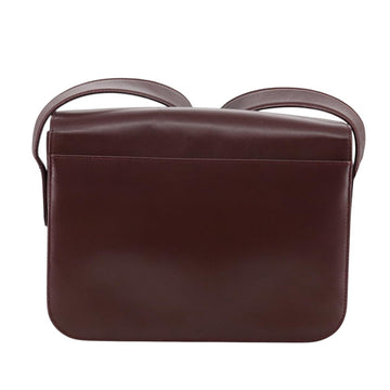 CARTIER Shoulder Bag Leather Red Auth bs21170 - 0