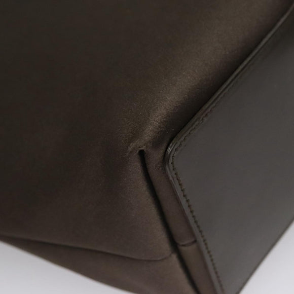 GUCCI Tote Bag Satin Brown 002 1099 Auth bs21178
