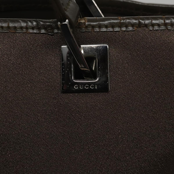 GUCCI Tote Bag Satin Brown 002 1099 Auth bs21178