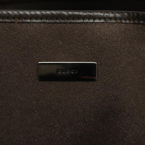 GUCCI Tote Bag Satin Brown 002 1099 Auth bs21178