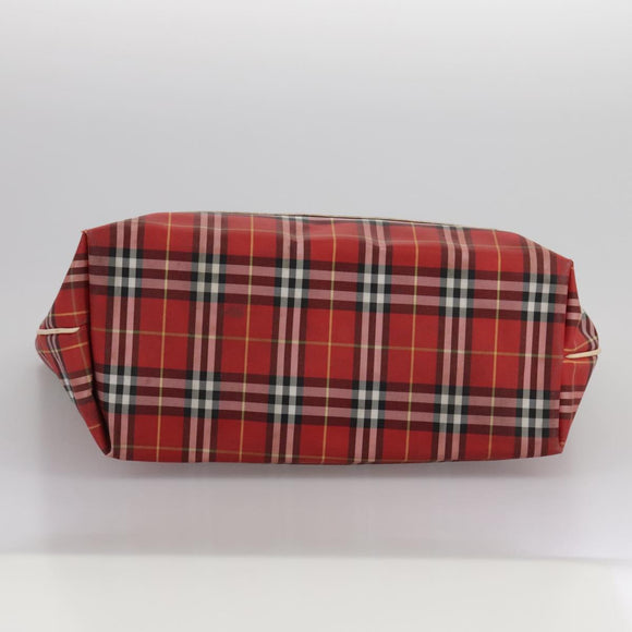 BURBERRY Nova Check Tote Bag Nylon Red Auth bs21181