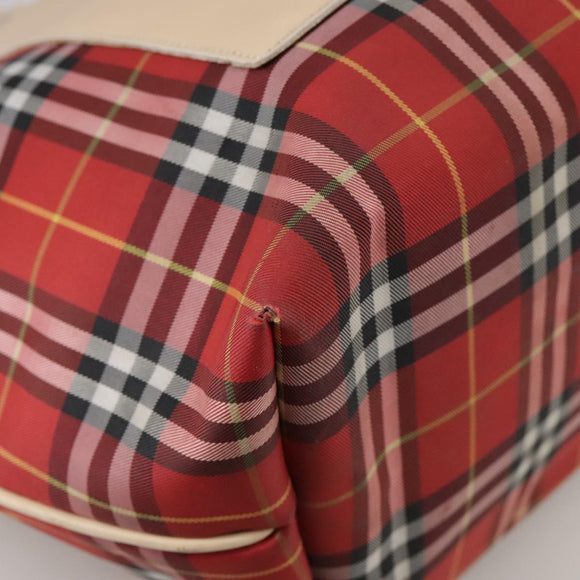 BURBERRY Nova Check Tote Bag Nylon Red Auth bs21181