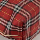 BURBERRY Nova Check Tote Bag Nylon Red Auth bs21181-16