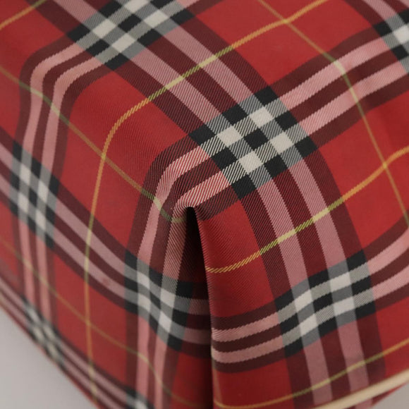 BURBERRY Nova Check Tote Bag Nylon Red Auth bs21181