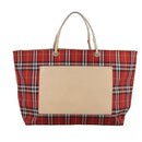 BURBERRY Nova Check Tote Bag Nylon Red Auth bs21181-13