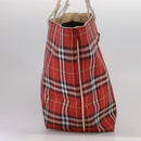 BURBERRY Nova Check Tote Bag Nylon Red Auth bs21181-4