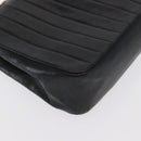 CHANEL Mademoiselle Chain Shoulder Bag Lamb Skin Black Gold CC Auth bs21196-12