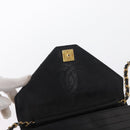 CHANEL Mademoiselle Chain Shoulder Bag Lamb Skin Black Gold CC Auth bs21196-16