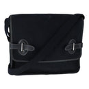HERMES Buenaventura Shoulder Bag Canvas Black Auth bs21202-1