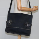 HERMES Buenaventura Shoulder Bag Canvas Black Auth bs21202-21