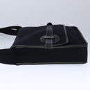 HERMES Buenaventura Shoulder Bag Canvas Black Auth bs21202-3