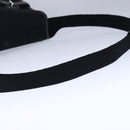 HERMES Buenaventura Shoulder Bag Canvas Black Auth bs21202-8