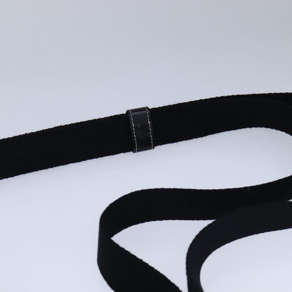 HERMES Buenaventura Shoulder Bag Canvas Black Auth bs21202