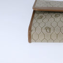 Christian Dior Honeycomb Canvas Chain Shoulder Bag PVC Beige Gold Auth bs21206-9
