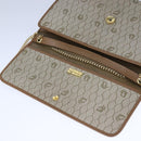 Christian Dior Honeycomb Canvas Chain Shoulder Bag PVC Beige Gold Auth bs21206-10