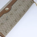 Christian Dior Honeycomb Canvas Chain Shoulder Bag PVC Beige Gold Auth bs21206-6