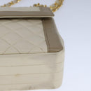CHANEL Matelasse Chain Hand Bag Lamb Skin Beige Gold CC Auth bs21211-15