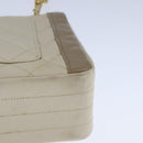 CHANEL Matelasse Chain Hand Bag Lamb Skin Beige Gold CC Auth bs21211-16