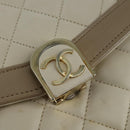 CHANEL Matelasse Chain Hand Bag Lamb Skin Beige Gold CC Auth bs21211-17