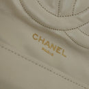 CHANEL Matelasse Chain Hand Bag Lamb Skin Beige Gold CC Auth bs21211-18